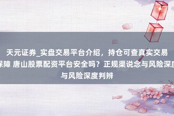 天元证券_实盘交易平台介绍，持仓可查真实交易更有保障 唐山股票配资平台安全吗？正规渠说念与风险深度判辨